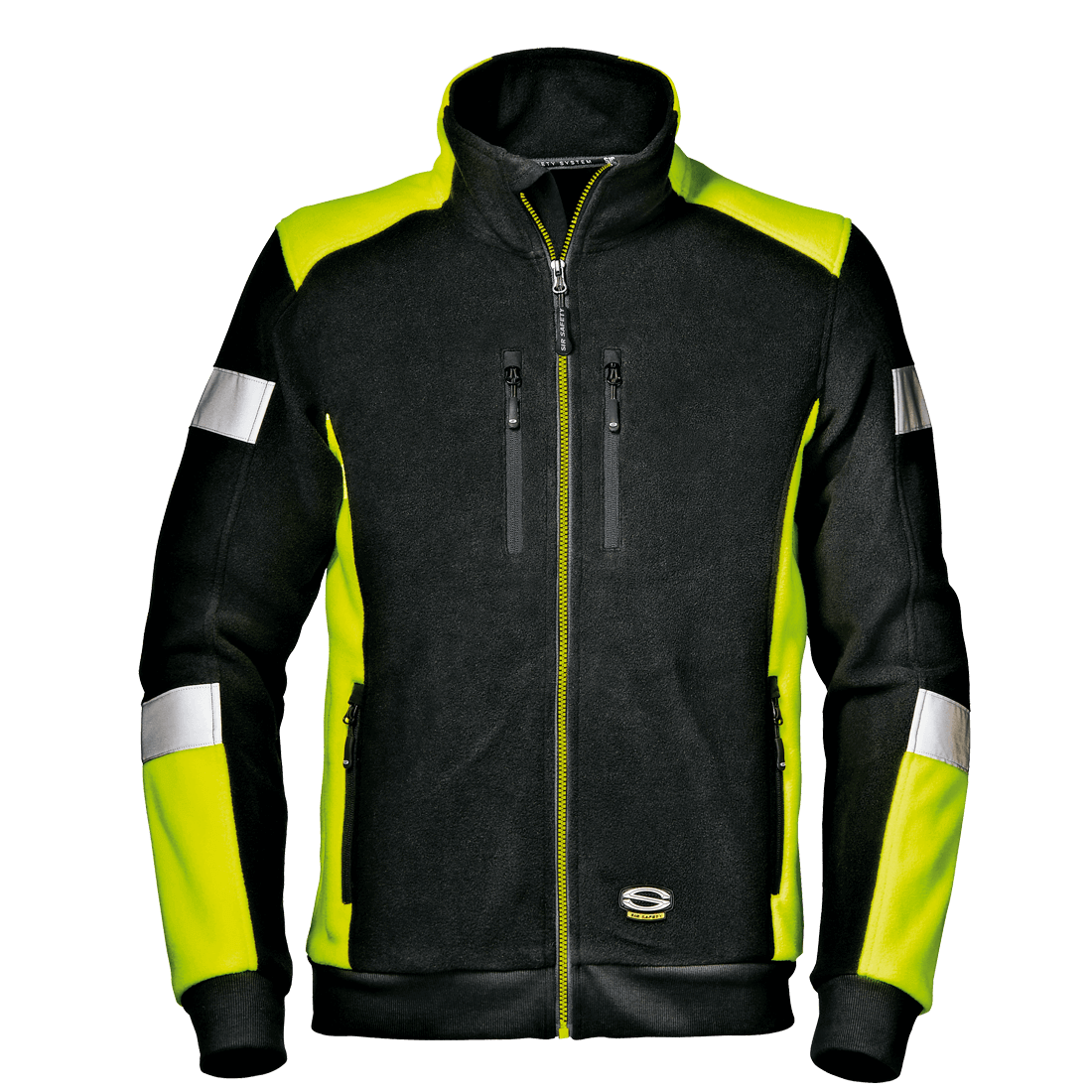 FLEECE COMFORT Warnjacke in schwarz/gelb FLEECE COMFORT Warnjacke in schwarz/gelb