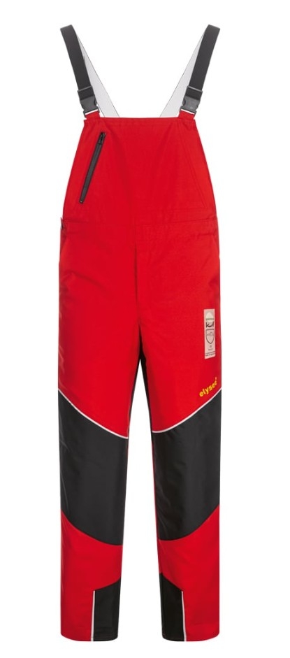 SPEIERLING Schnittschutzlatz in rot/schwarz/gelb