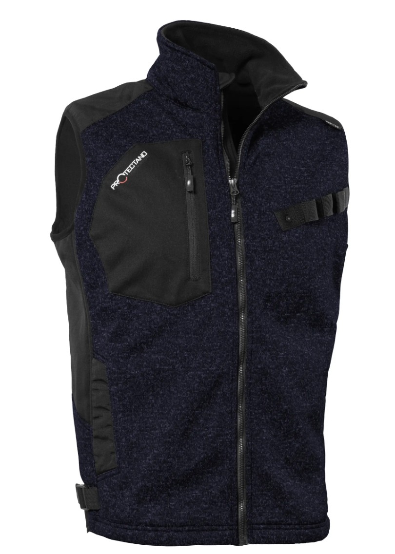 Strickfleeceweste navy/meliert von Protectano Strickfleeceweste navy/meliert von Protectano