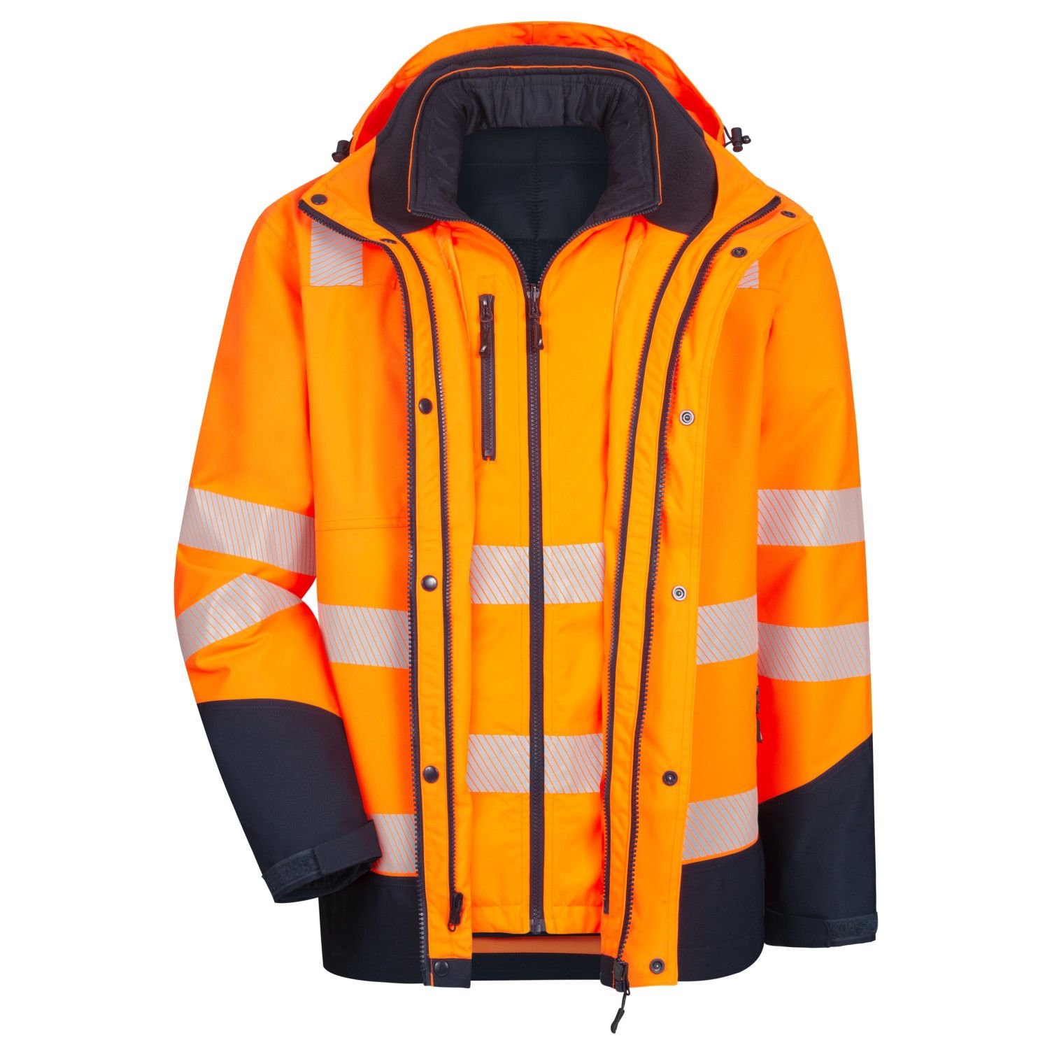 Warn-Multifunktionsjacke 5in1 von NITRAS in orange