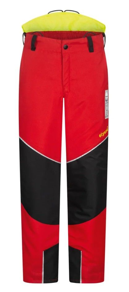 DOUGLASIE Schnittschutzhose in rot/schwarz/gelb