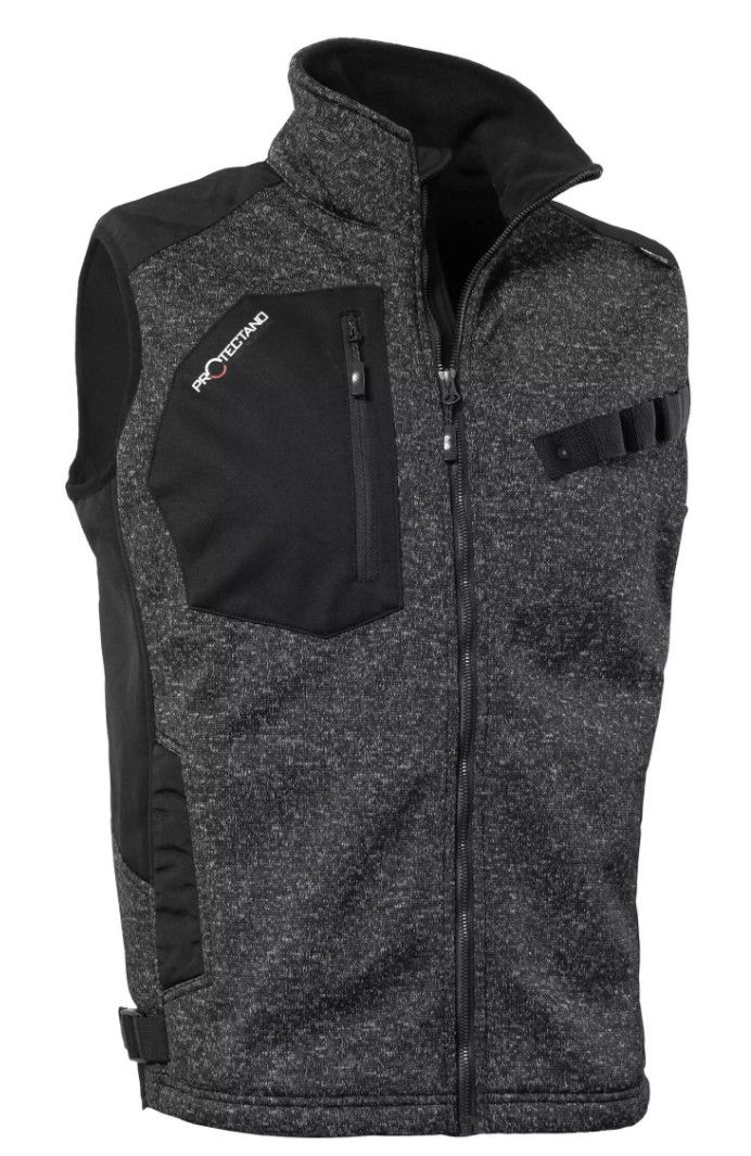 Strickfleeceweste schwarz/meliert von Protectano Strickfleeceweste schwarz/meliert von Protectano