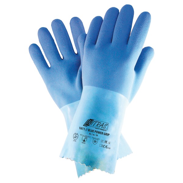 BLUE POWER GRIP, Chemikalienschutzhandschuhe, Latex