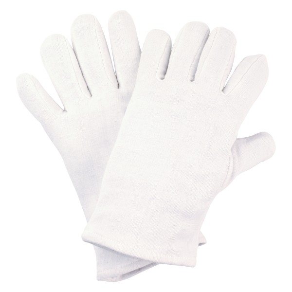 Baumwoll-Trikot-Handschuhe, weiß, gebleicht