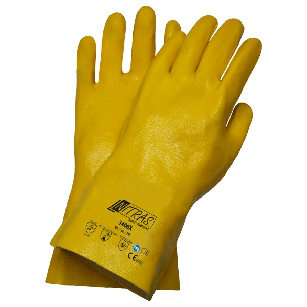Chemikalienschutzhandschuhe, gelb, vollbeschichtet